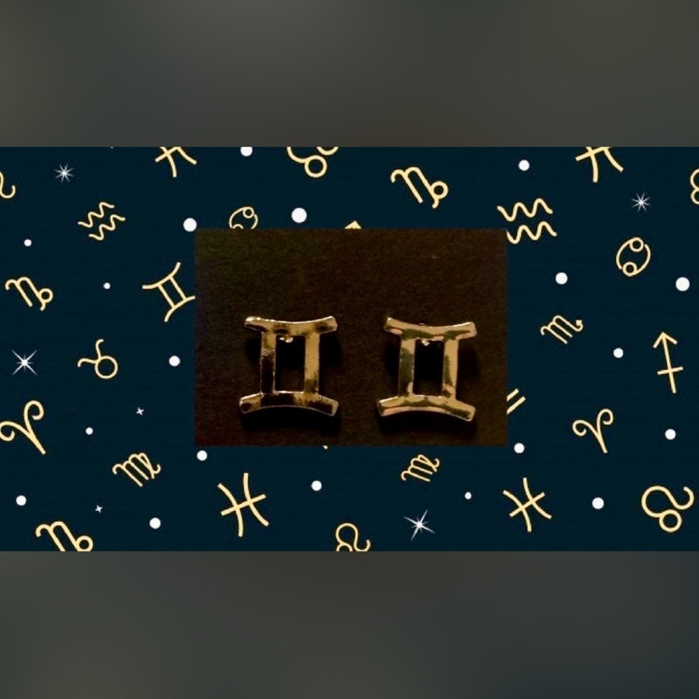 Gemini Gold Stud Earrings